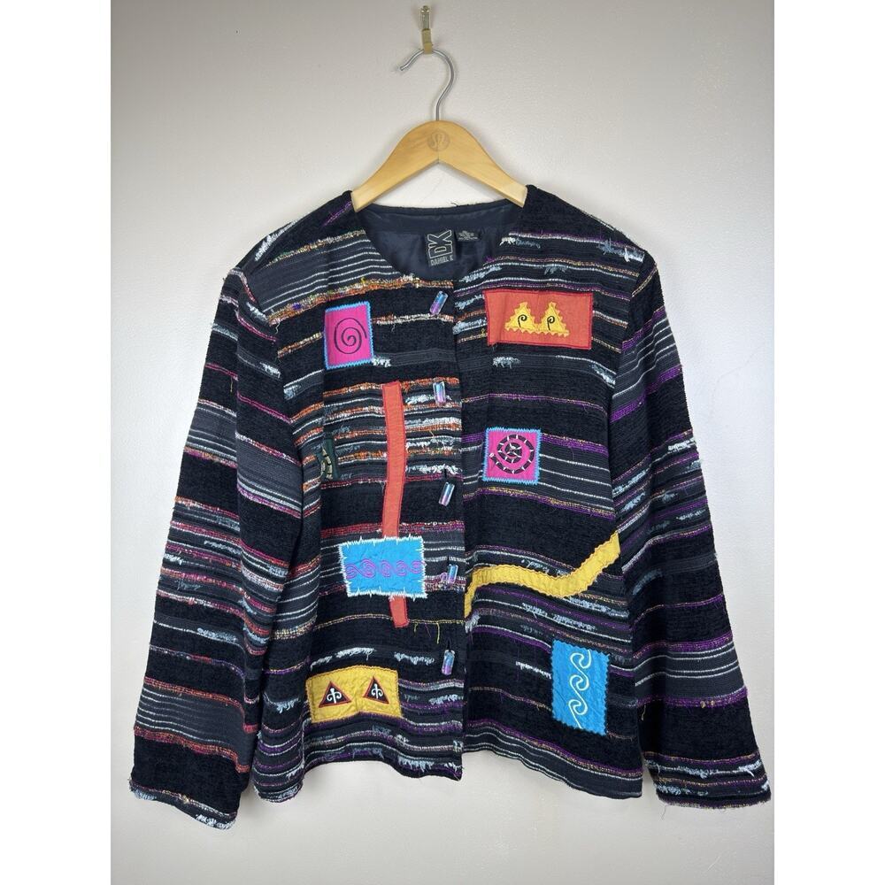 Daniel K Women’s Retro Vintage Embroidered Blazer Size XL Cotton Blend